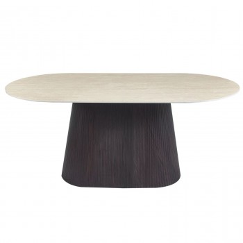 ΤΡΑΠΕΖΙ ΟΒΑΛ CATER HM18320 ΚΕΡΑΜΙΚΟ TOP ΟΨΗ ΤΡΑΒΕΡΤΙΝΑΣ-MDF ΒΑΣΗ 188x98x78Υεκ