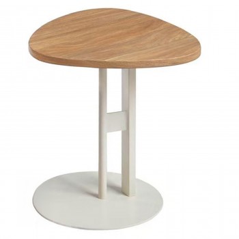 ΒΟΗΘΗΤΙΚΟ ΤΡΑΠΕΖΙ ΟΒΑΛ ALPER HM18328 MDF SONAMA--ΜΕΤΑΛΛΟ ΛΕΥΚΟ Φ50x50Υεκ.