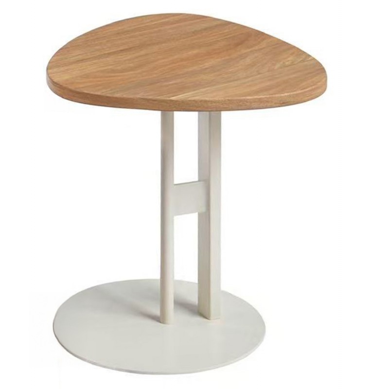 ΒΟΗΘΗΤΙΚΟ ΤΡΑΠΕΖΙ ΟΒΑΛ ALPER HM18328 MDF SONAMA--ΜΕΤΑΛΛΟ ΛΕΥΚΟ Φ50x50Υεκ.