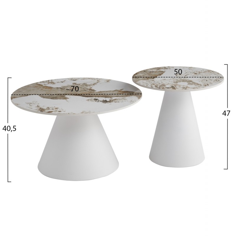 ΤΡΑΠΕΖΙΑ ΣΑΛΟΝΙΟΥ RIDGE(X) HM18307.01 SINTERED STONE TOPS--ΒΑΣΕΙΣ ΛΕΥΚΕΣ Φ50 & Φ70