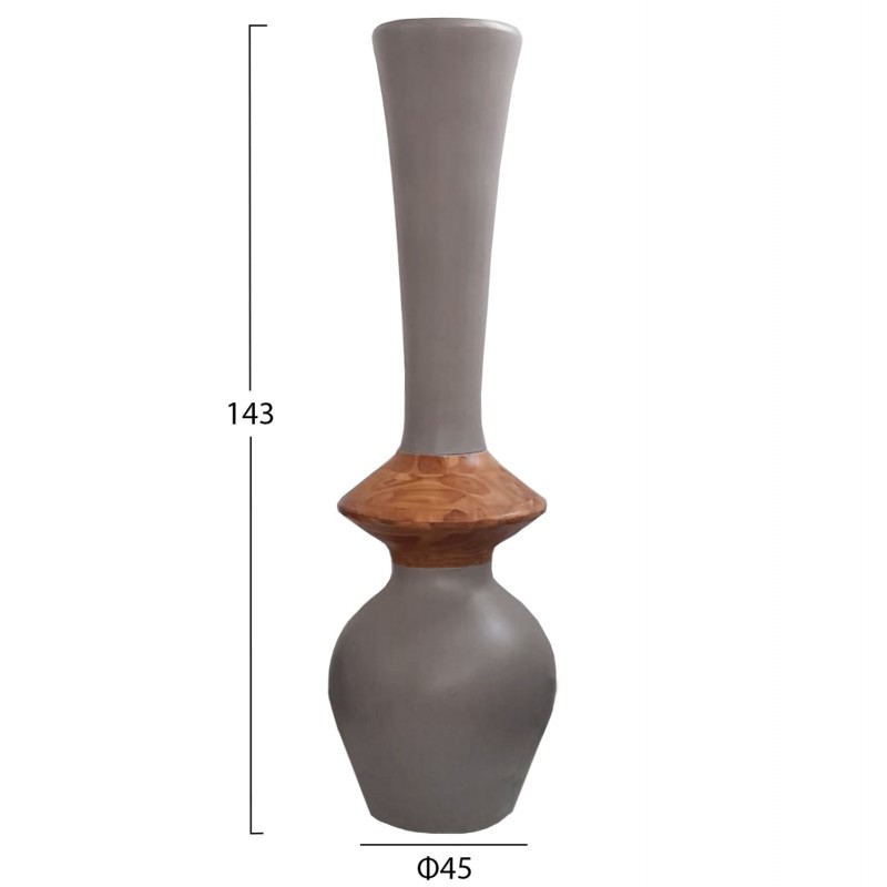 ΔΙΑΚΟΣΜΗΤΙΚΟ ΒΑΖΟ ΔΑΠΕΔΟΥ NEBULA HM4660.05M FIBER CEMENT TAUPE--ΞΥΛΟ ΤΕΑΚ Φ45x143Υεκ
