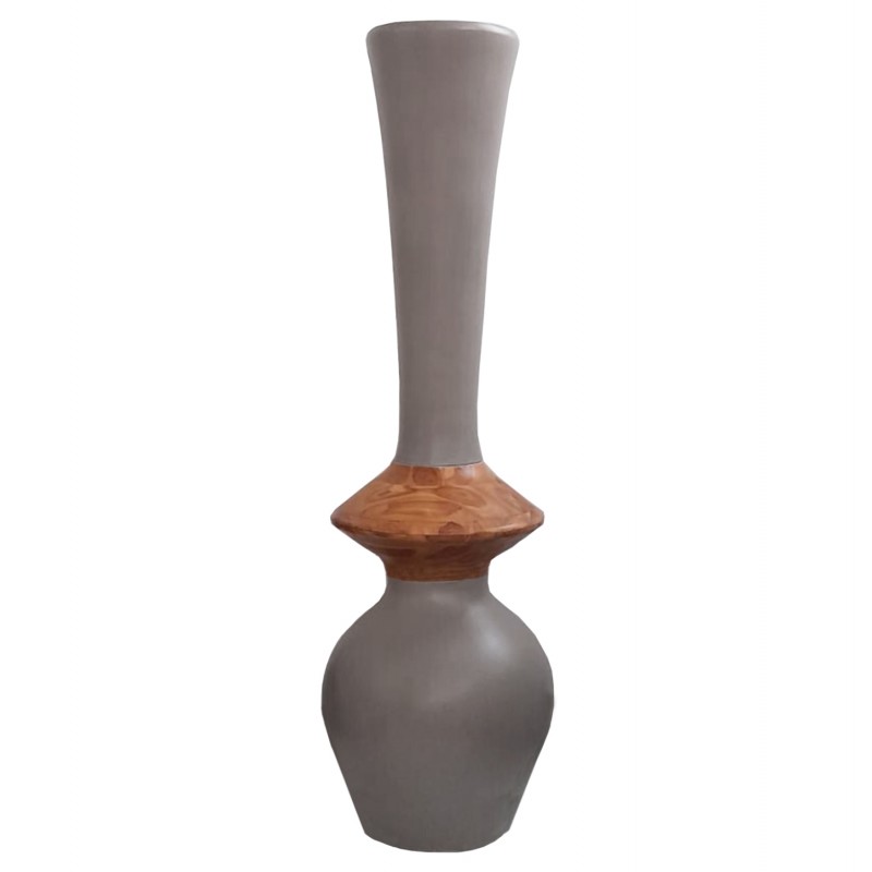 ΔΙΑΚΟΣΜΗΤΙΚΟ ΒΑΖΟ ΔΑΠΕΔΟΥ NEBULA HM4660.05M FIBER CEMENT TAUPE--ΞΥΛΟ ΤΕΑΚ Φ45x143Υεκ