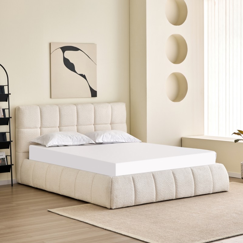 ΚΡΕΒΑΤΙ ΔΙΠΛΟ EDDY HM731.03 ΜΠΕΖ ΜΠΟΥΚΛΕ & ΑΠΟΘΗΚΕΥΤΙΚΟΣ ΧΩΡΟΣ--ΣΤΡΩΜΑ 160x200εκ