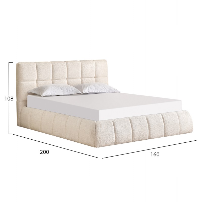 ΚΡΕΒΑΤΙ ΔΙΠΛΟ EDDY HM731.03 ΜΠΕΖ ΜΠΟΥΚΛΕ & ΑΠΟΘΗΚΕΥΤΙΚΟΣ ΧΩΡΟΣ--ΣΤΡΩΜΑ 160x200εκ