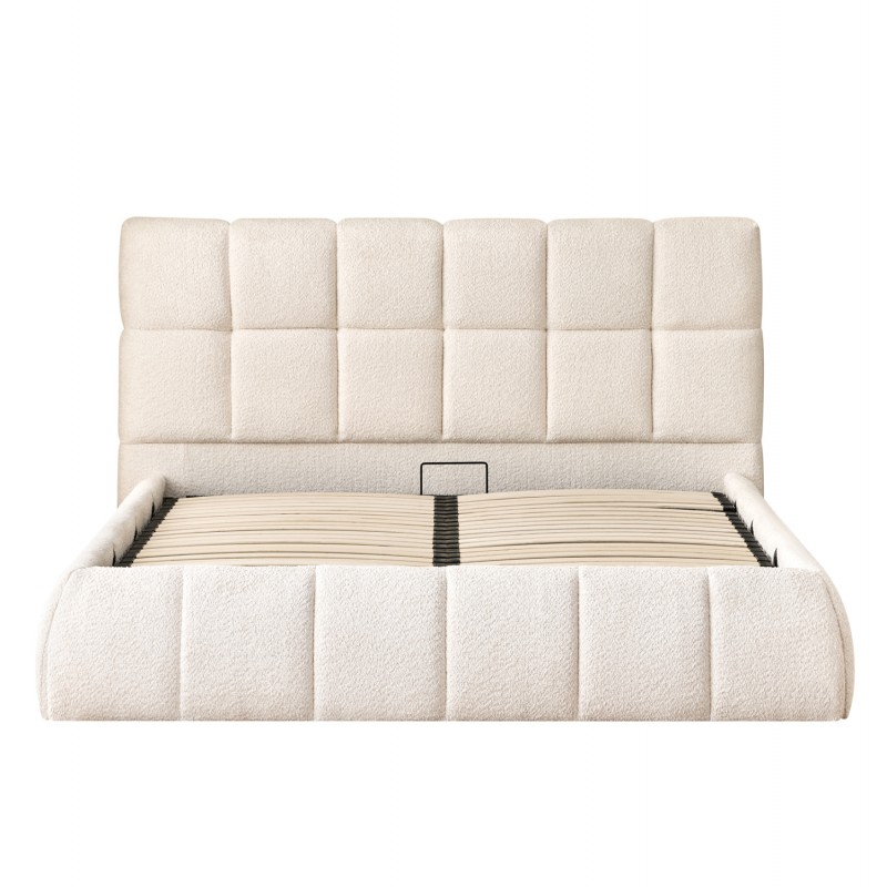 ΚΡΕΒΑΤΙ ΔΙΠΛΟ EDDY HM731.03 ΜΠΕΖ ΜΠΟΥΚΛΕ & ΑΠΟΘΗΚΕΥΤΙΚΟΣ ΧΩΡΟΣ--ΣΤΡΩΜΑ 160x200εκ