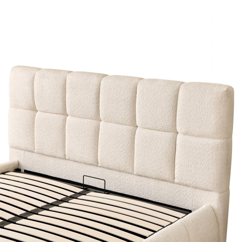 ΚΡΕΒΑΤΙ ΔΙΠΛΟ EDDY HM731.03 ΜΠΕΖ ΜΠΟΥΚΛΕ & ΑΠΟΘΗΚΕΥΤΙΚΟΣ ΧΩΡΟΣ--ΣΤΡΩΜΑ 160x200εκ