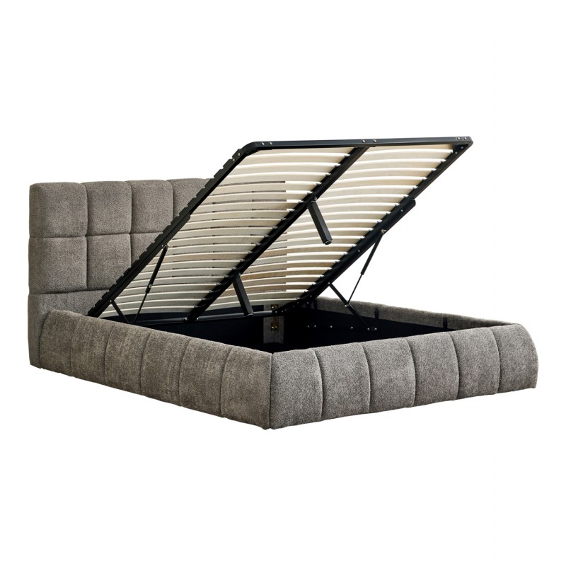 ΚΡΕΒΑΤΙ ΔΙΠΛΟ EDDY HM731.01 ΓΚΡΙ ΜΠΟΥΚΛΕ & ΑΠΟΘΗΚΕΥΤΙΚΟΣ ΧΩΡΟΣ--ΣΤΡΩΜΑ 160x200εκ