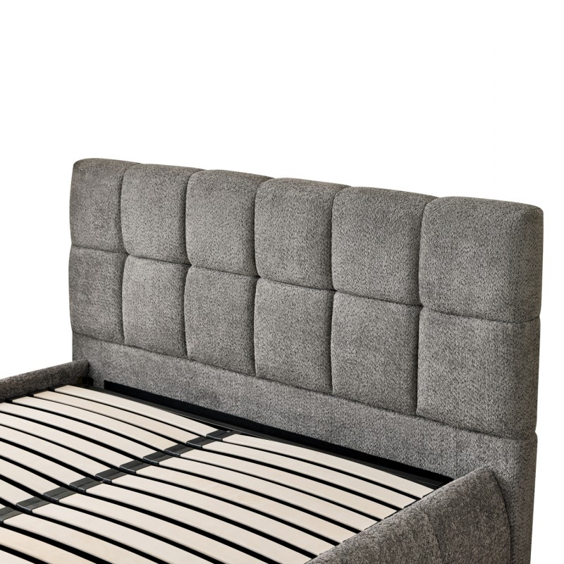 ΚΡΕΒΑΤΙ ΔΙΠΛΟ EDDY HM731.01 ΓΚΡΙ ΜΠΟΥΚΛΕ & ΑΠΟΘΗΚΕΥΤΙΚΟΣ ΧΩΡΟΣ--ΣΤΡΩΜΑ 160x200εκ