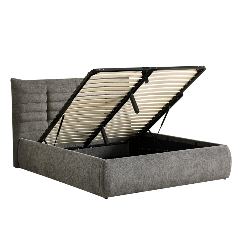 ΚΡΕΒΑΤΙ ΔΙΠΛΟ SANDRA HM732.01 ΓΚΡΙ ΥΦΑΣΜΑ & ΑΠΟΘΗΚΕΥΤΙΚΟΣ ΧΩΡΟΣ--ΣΤΡΩΜΑ 160x200εκ