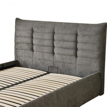 ΚΡΕΒΑΤΙ ΔΙΠΛΟ SANDRA HM732.01 ΓΚΡΙ ΥΦΑΣΜΑ & ΑΠΟΘΗΚΕΥΤΙΚΟΣ ΧΩΡΟΣ--ΣΤΡΩΜΑ 160x200εκ