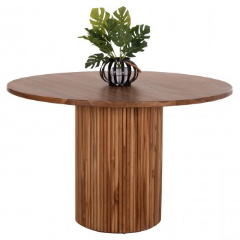 ΤΡΑΠΕΖΙ ΤΡΑΠΕΖΑΡΙΑΣ ΣΤΡΟΓΓΥΛΟ RODER HM9896 ΞΥΛΟ ΤΕΑΚ- 3εκ. πάχος επιφ.- Φ130x79,5Υεκ