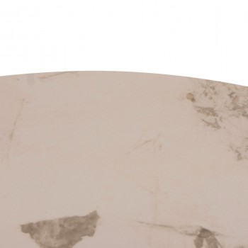 ΤΡΑΠΕΖΙ ΤΡΑΠΕΖΑΡΙΑΣ ΣΤΡΟΓΓΥΛΟ SEDAR HM18326 ΚΕΡΑΜΙΚΟ TOP--ΚΡΕΜ ΜΕΤΑΛ.ΠΟΔΙΑ Φ120x78Υ