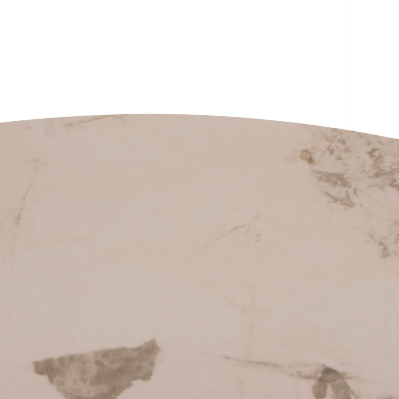 ΤΡΑΠΕΖΙ ΤΡΑΠΕΖΑΡΙΑΣ ΣΤΡΟΓΓΥΛΟ SEDAR HM18326 ΚΕΡΑΜΙΚΟ TOP--ΚΡΕΜ ΜΕΤΑΛ.ΠΟΔΙΑ Φ120x78Υ