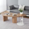ΣΕΤ ΤΡΑΠΕΖΙ ΣΑΛΟΝΙΟΥ ΜΕ ΒΟΗΘΗΤΙΚΟ ALPER HM21262 MDF SONAMA-ΜΕΤΑΛΛΟ ΛΕΥΚΟ
