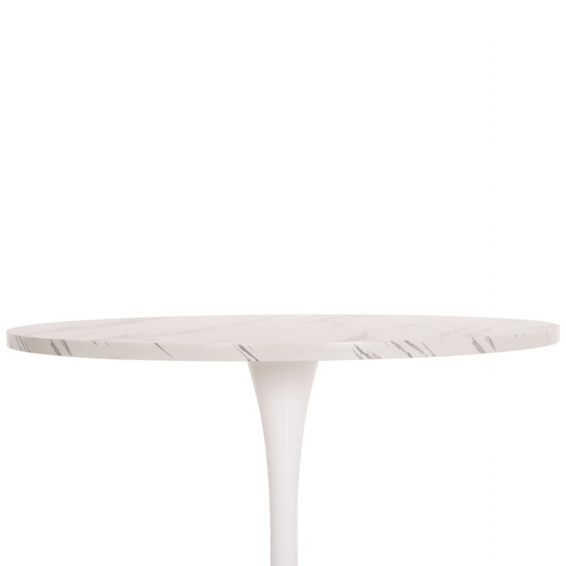 ΤΡΑΠΕΖΙ ΤΡΑΠΕΖΑΡΙΑΣ ROLLO HM9421.11 ΣΤΡΟΓΓΥΛΟ WHITE MARBLE Φ90x74Υεκ.