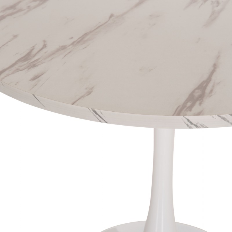 ΤΡΑΠΕΖΙ ΤΡΑΠΕΖΑΡΙΑΣ ROLLO HM9421.11 ΣΤΡΟΓΓΥΛΟ WHITE MARBLE Φ90x74Υεκ.