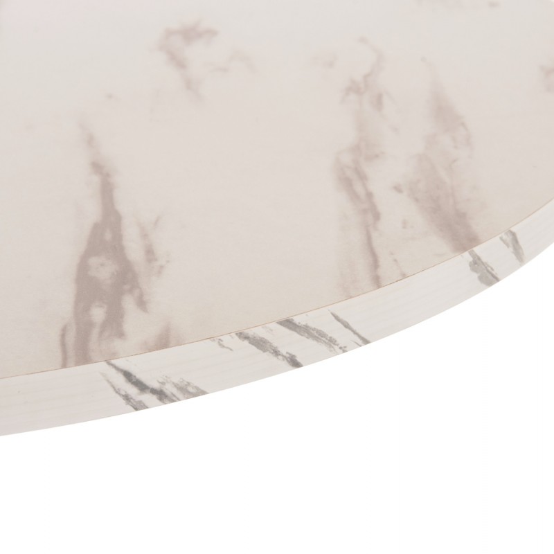 ΤΡΑΠΕΖΙ ΤΡΑΠΕΖΑΡΙΑΣ ROLLO HM9421.11 ΣΤΡΟΓΓΥΛΟ WHITE MARBLE Φ90x74Υεκ.