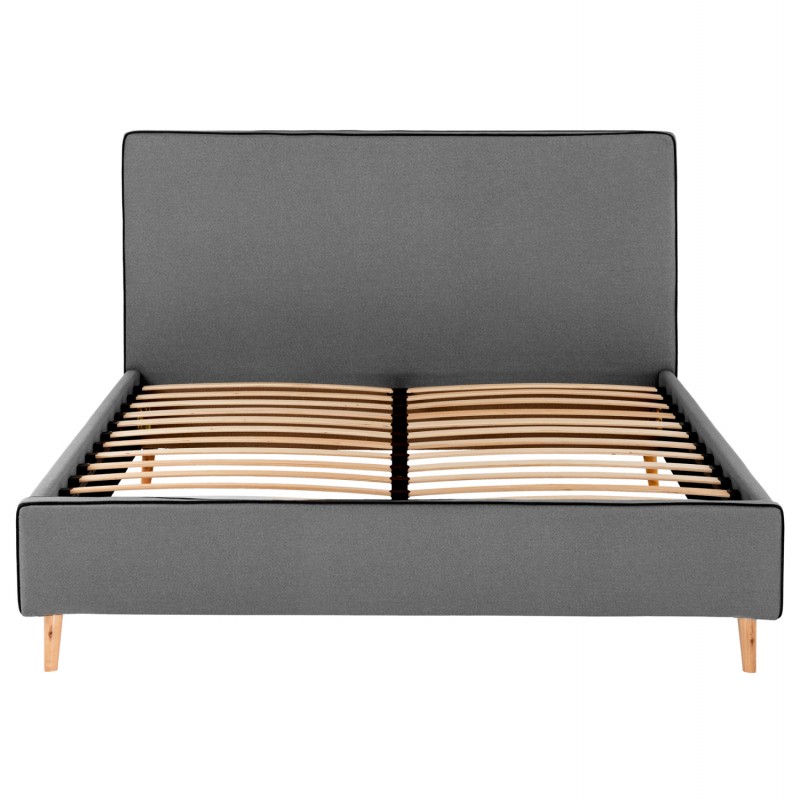 ΚΡΕΒΑΤΙ ΜΕ ΣΤΡΩΜΑ INDRA HM21280.01 ΓΚΡΙ ΥΦΑΣΜΑ--ΓΙΑ 160x200εκ