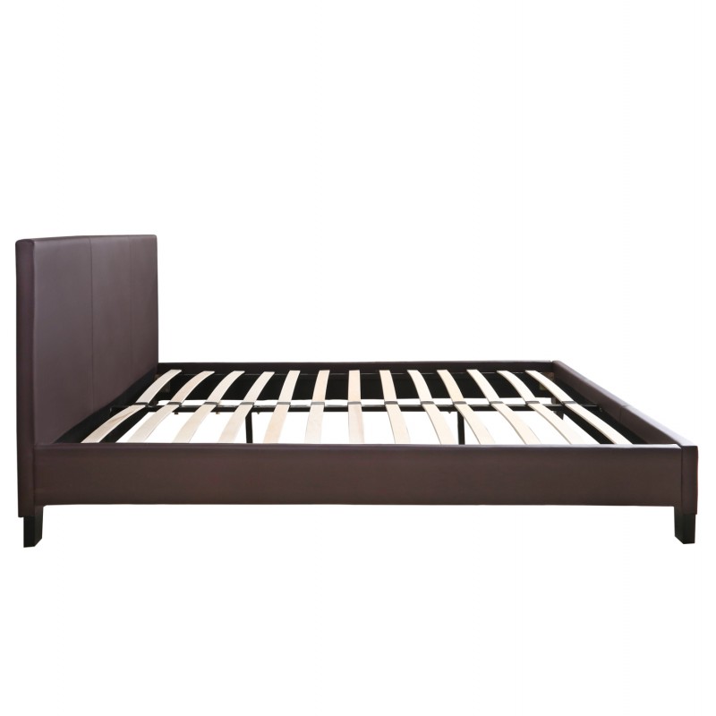 ΚΡΕΒΑΤΙ ΜΕ ΣΤΡΩΜΑ BECCA HM21283.02 ΚΑΦΕ PU--ΓΙΑ 150x200εκ