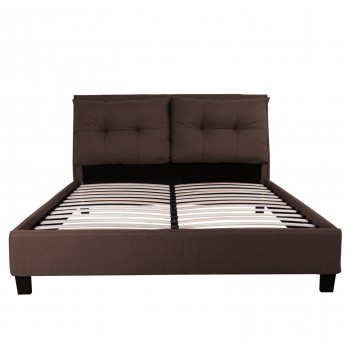 ΚΡΕΒΑΤΙ ΜΕ ΣΤΡΩΜΑ BILLIE HM21284.01 ΚΑΦΕ ΥΦΑΣΜΑ--ΓΙΑ 160x200εκ