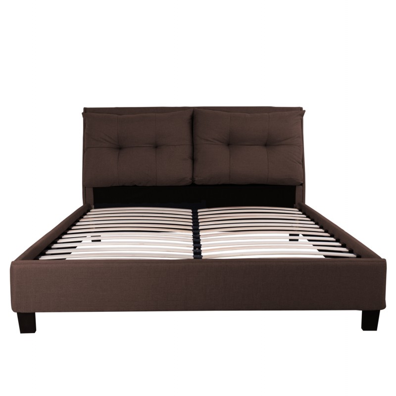 ΚΡΕΒΑΤΙ ΜΕ ΣΤΡΩΜΑ BILLIE HM21284.01 ΚΑΦΕ ΥΦΑΣΜΑ--ΓΙΑ 160x200εκ