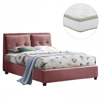 ΚΡΕΒΑΤΙ ΜΕ ΣΤΡΩΜΑ BILLIE HM21284.05 ΣΑΠΙΟ ΜΗΛΟ ΒΕΛΟΥΔΟ--ΓΙΑ 160x200εκ