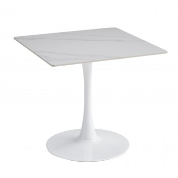 ΤΡΑΠΕΖΙ ΤΡΑΠΕΖΑΡΙΑΣ TETRAN HM18315.01 ΒΑΣΗ ΛΕΥΚΗ--SINTERED STONE SNOW WHITE 80x80x74Υεκ