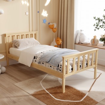 ΚΡΕΒΑΤΙ ΠΑΙΔΙΚΟ ΜΕ ΣΤΡΩΜΑ GIMLY HM21300 ΞΥΛΟ ΠΕΥΚΟΥ ΣΕ ΦΥΣΙΚΟ ΓΙΑ ΣΤΡΩΜΑ 90x190εκ