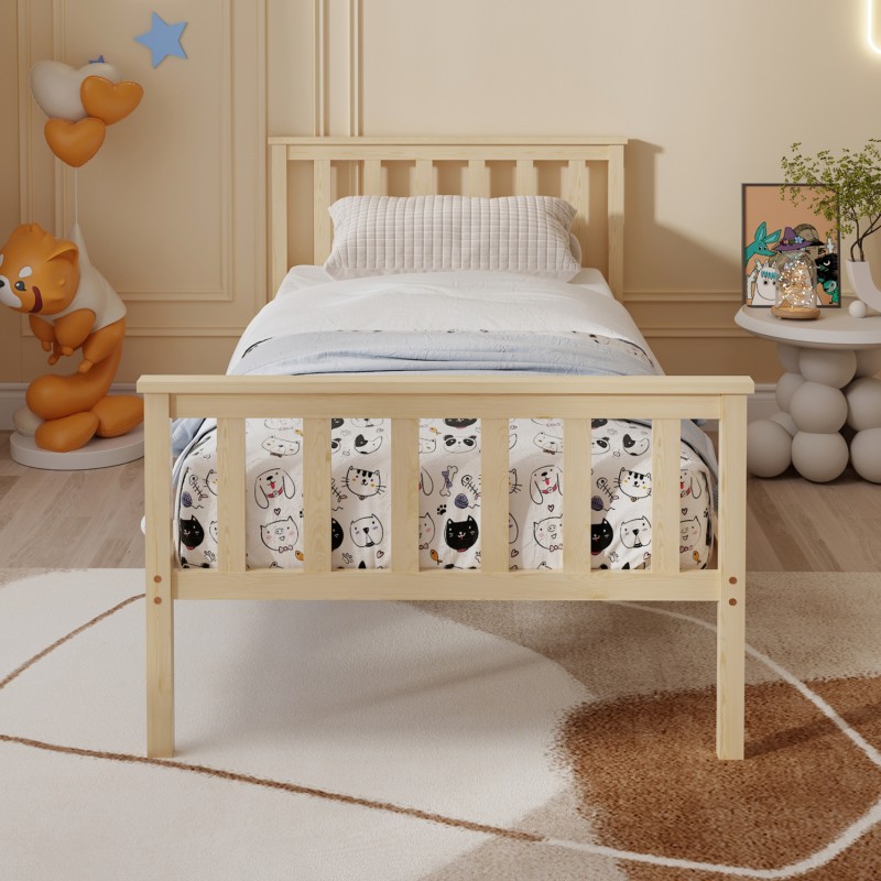 ΚΡΕΒΑΤΙ ΠΑΙΔΙΚΟ ΜΕ ΣΤΡΩΜΑ GIMLY HM21300 ΞΥΛΟ ΠΕΥΚΟΥ ΣΕ ΦΥΣΙΚΟ ΓΙΑ ΣΤΡΩΜΑ 90x190εκ