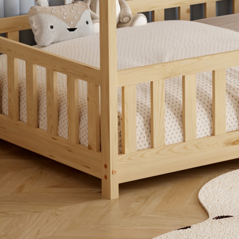 ΚΡΕΒΑΤΙ ΠΑΙΔΙΚΟ ΜΕ ΣΤΡΩΜΑ PHYLLIS HM21304 ΞΥΛΟ ΠΕΥΚΟΥ ΣΕ ΦΥΣΙΚΟ--ΣΤΡΩΜΑ 90x190εκ