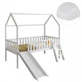 ΚΡΕΒΑΤΙ ΠΑΙΔΙΚΟ ΤΣΟΥΛΗΘΡΑ PHYLLIS HM21310.01 ΠΕΥΚΟ ΣΕ ΛΕΥΚΟ--ΜΕ ΣΤΡΩΜΑ 90x190εκ