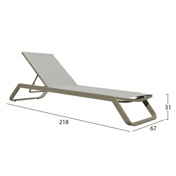 ΞΑΠΛΩΣΤΡΑ ΑΛΟΥΜΙΝΙΟΥ MARIMAR HM6562.03 ΣΚΕΛΕΤΟΣ TAUPE & TEXTILENE ΜΠΕΖ 218x67x31Υεκ