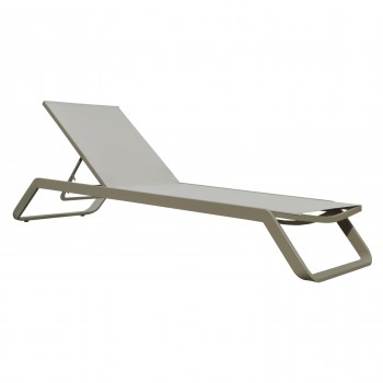 ΞΑΠΛΩΣΤΡΑ ΑΛΟΥΜΙΝΙΟΥ MARIMAR HM6562.03 ΣΚΕΛΕΤΟΣ TAUPE & TEXTILENE ΜΠΕΖ 218x67x31Υεκ