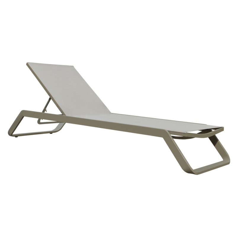 ΞΑΠΛΩΣΤΡΑ ΑΛΟΥΜΙΝΙΟΥ MARIMAR HM6562.03 ΣΚΕΛΕΤΟΣ TAUPE & TEXTILENE ΜΠΕΖ 218x67x31Υεκ