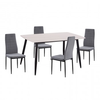 ΣΕΤ ΤΡΑΠΕΖΑΡΙΑΣ 5ΤΜΧ RAVEN HM21071.03 ΚΕΡΑΜΙΚΟ TOP ΛΕΥΚΟ ΜΑΡΜΑΡΟ--ΒΕΛΟΥΔΟ ΓΚΡΙ