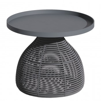 ΒΟΗΘΗΤΙΚΟ ΤΡΑΠΕΖΑΚΙ ΣΤΡΟΓΓΥΛΟ DRISCOLL HM6477.01 ΓΚΡΙ ΑΛΟΥΜΙΝΙΟ & ΣΧΟΙΝΙ Φ55x45Υεκ.