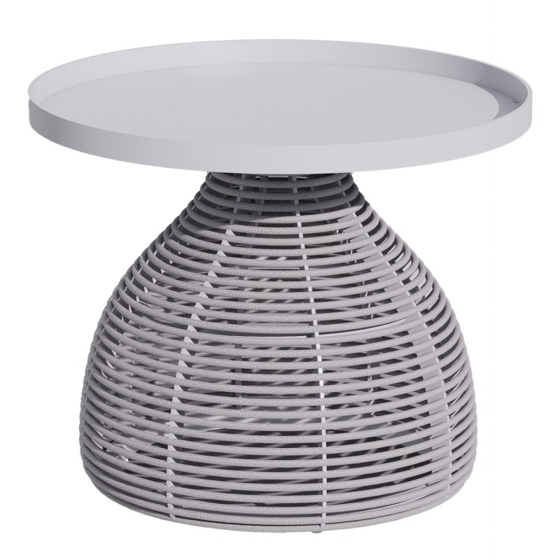 ΒΟΗΘΗΤΙΚΟ ΤΡΑΠΕΖΑΚΙ ΣΤΡΟΓΓΥΛΟ DRISCOLL HM6477.02 ΚΡΕΜ ΑΛΟΥΜΙΝΙΟ-ΑΝΟΙΧΤΟ ΓΚΡΙ ΣΧΟΙΝΙ Φ55x45Υ