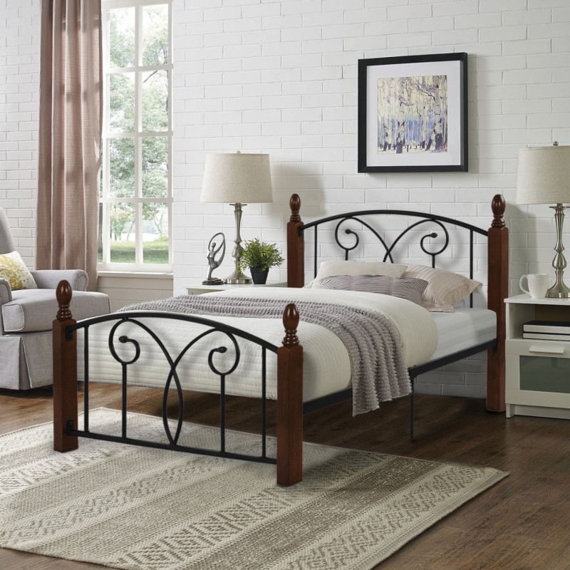 ΚΡΕΒΑΤΙ ΜΟΝΟ & ΣΤΡΩΜΑ SUZIE HM21331 ΜΕΤΑΛΛΟ & ΞΥΛΟ ΣΕ ΚΑΡΥΔΙ--ΣΤΡΩΜΑ 90x190εκ