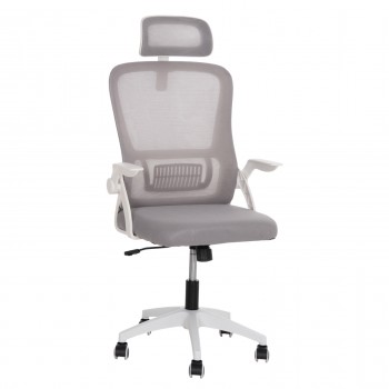 ΚΑΡΕΚΛΑ ΓΡΑΦΕΙΟΥ BLAZER HM1205.02 ΓΚΡΙ MESH-ΛΕΥΚΟΣ ΣΚΕΛΕΤΟΣ NYLON 60,5x47x85,5Υεκ.