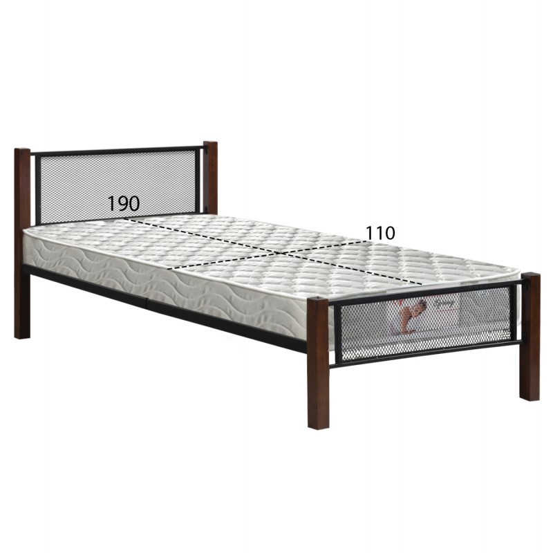 ΚΡΕΒΑΤΙ ΜΟΝΟ & ΣΤΡΩΜΑ RAYVEN HM21335 ΜΕΤΑΛΛΟ & ΞΥΛΟ ΣΕ DIRTY OAK--ΣΤΡΩΜΑ 90x190εκ