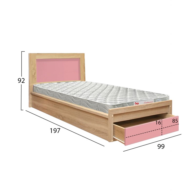 ΚΡΕΒΑΤΙ ΠΑΙΔΙΚΟ ΜΕ ΣΥΡΤΑΡΙ PLAYROOM HM21326.01 ΜΕΛΑΜΙΝΗ SONAMA/ΡΟΖ--ΜΕ ΣΤΡΩΜΑ 90x190εκ