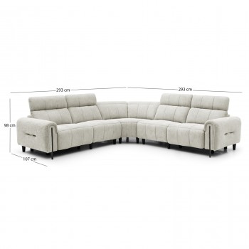 ΓΩΝΙΑΚΟΣ ΚΑΝΑΠΕΣ ΜΕ RECLINE ORACLE HM3290.02 ΜΠΕΖ ΥΦΑΣΜΑ 293x293x98Υεκ.