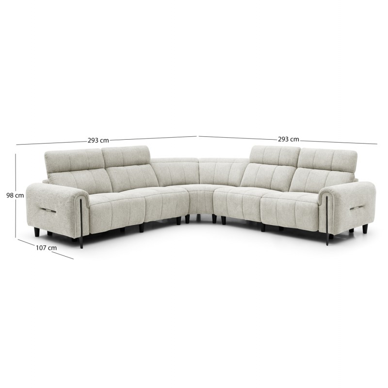 ΓΩΝΙΑΚΟΣ ΚΑΝΑΠΕΣ ΜΕ RECLINE ORACLE HM3290.02 ΜΠΕΖ ΥΦΑΣΜΑ 293x293x98Υεκ.