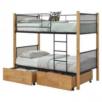 ΚΡΕΒΑΤΙ ΚΟΥΚΕΤΑ ΜΕ 2 ΕΠΙΔΑΠΕΔΙΑ ΣΥΡΤΑΡΙΑ RAYVEN HM21119.02 ΞΥΛΟ-ΜΕΤΑΛΛΟ-ΓΙΑ ΣΤΡΩΜΑΤΑ  90x190εκ