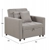 ΠΟΛΥΘΡΟΝΑ-ΚΡΕΒΑΤΙ MERO HM3306.03 ΜΠΕΖ ΥΦΑΣΜΑ 98x85x88Υεκ.