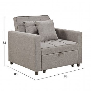 ΠΟΛΥΘΡΟΝΑ-ΚΡΕΒΑΤΙ MERO HM3306.03 ΜΠΕΖ ΥΦΑΣΜΑ 98x85x88Υεκ.