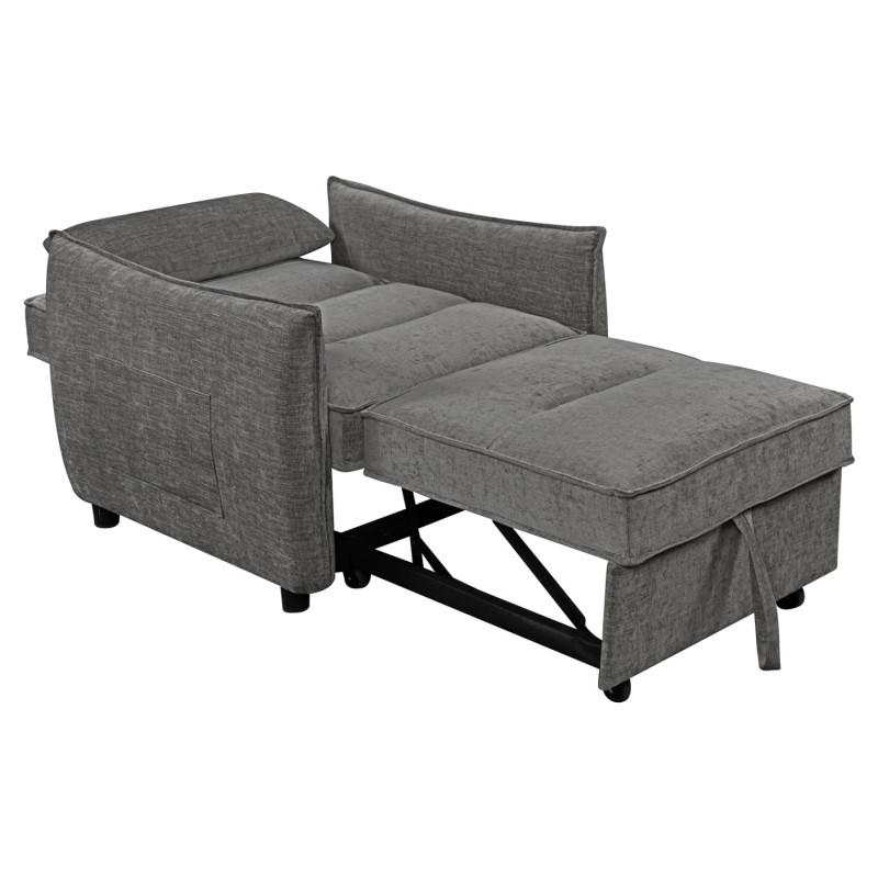 ΠΟΛΥΘΡΟΝΑ-ΚΡΕΒΑΤΙ ORYN HM3307.01 ΓΚΡΙ ΥΦΑΣΜΑ 89x85x84Υεκ.