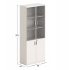 ΒΙΒΛΙΟΘΗΚΗ NEWLINE HM18281 ΜΕΛΑΜΙΝΗ ΛΕΥΚΗ & ΚΑΦΕ--ΓΥΑΛΙ 80x40x200Υεκ.