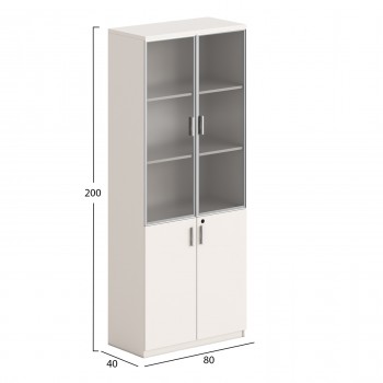ΒΙΒΛΙΟΘΗΚΗ NEWLINE HM18281 ΜΕΛΑΜΙΝΗ ΛΕΥΚΗ & ΚΑΦΕ--ΓΥΑΛΙ 80x40x200Υεκ.