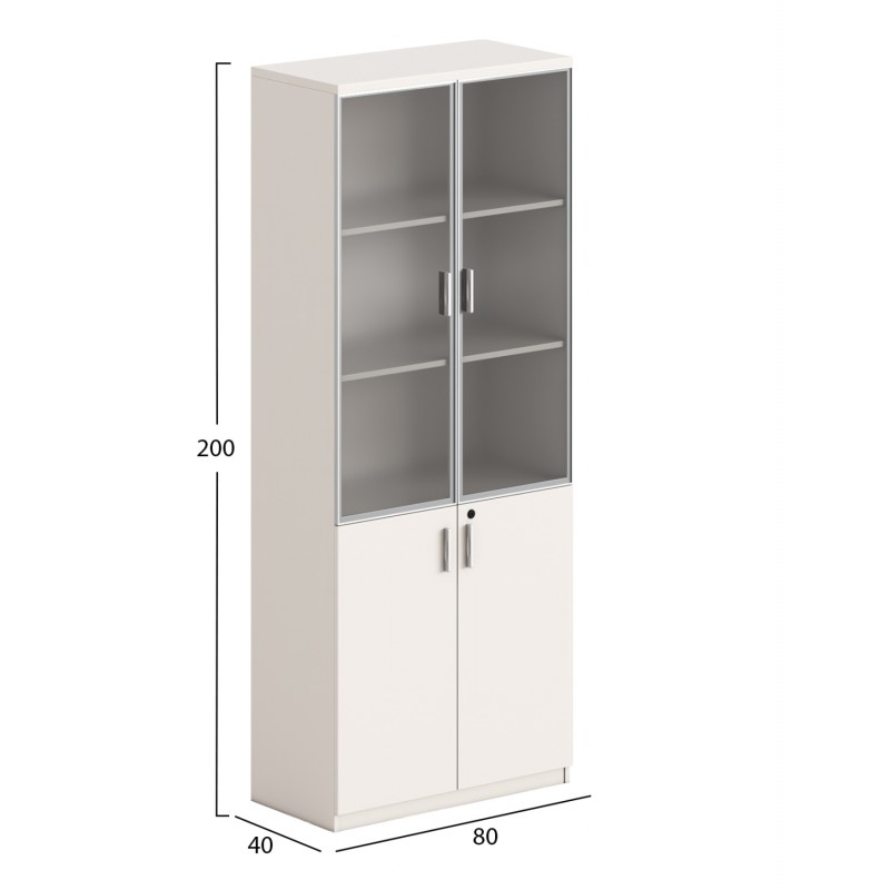 ΒΙΒΛΙΟΘΗΚΗ NEWLINE HM18281 ΜΕΛΑΜΙΝΗ ΛΕΥΚΗ & ΚΑΦΕ--ΓΥΑΛΙ 80x40x200Υεκ.